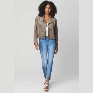 NEW Blank NYC Size M Women's Faux Suede Seal the Deal Jacket - Brown
